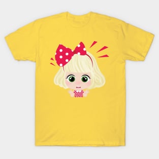 Cute Little Girl With Red Bow T-Shirt